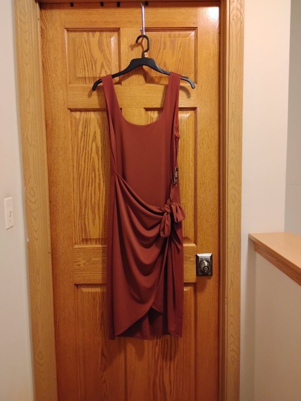 Express Body Contour Wrap Front Tie Waist Midi Dress Size L NWT
